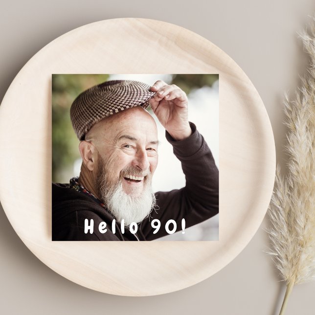 Convite Alô de festa de aniversário de foto 90 cara preto (Criador carregado)