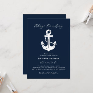 Convite Alô, É um Menino! Chá de Bebê Personalizado de Mar