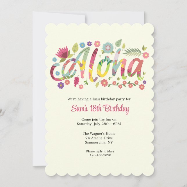 Convite Aloha (Frente)