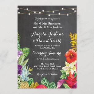 Convite Aloha as luzes florais Wedding tropicais do giz