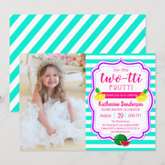 Convite Aloha Birthday Luau Foto Tropical 2-tti Frutti