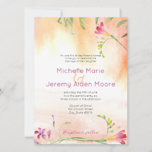 Convite Aloha Boho Freesia Pink Pop