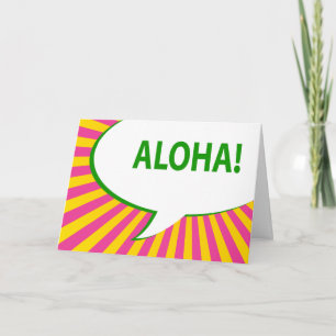 Convite Aloha! : bolha de fala em banda desenhada