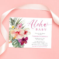 Aloha chá de fraldas de flores tropicais