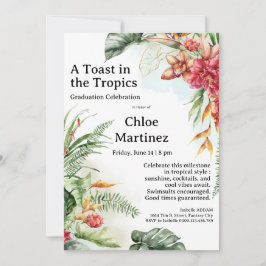 Convite Aloha Diploma! Tropical Graduation Pool Party