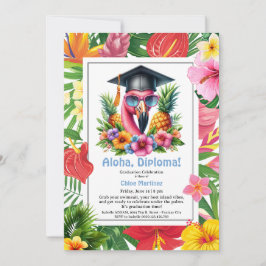 Convite Aloha Diploma! Tropical Graduation Pool Party