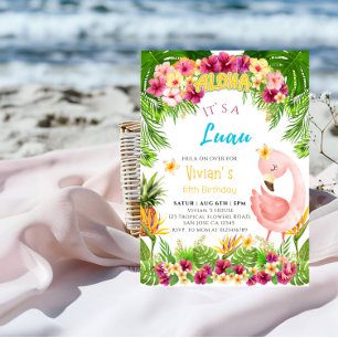 Convite Aloha É uma Festa de aniversário da Luau Girl