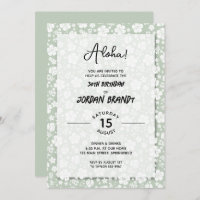 Aloha Hawaiian Floral Sage Festa de aniversário