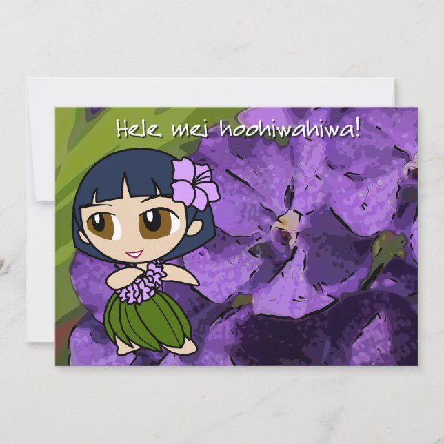 Convite Aloha Honys Luau Convide Card (Frente)