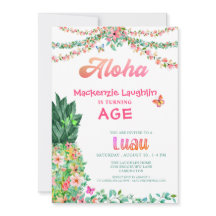 ALOHA Luau Qualquer Abacaxi tropical de aniversári