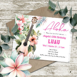 Convite Aloha Luau Ukulele Adulto Aloha