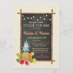 Convite Aloha Stock The Bar Cocktail Noivado Invite