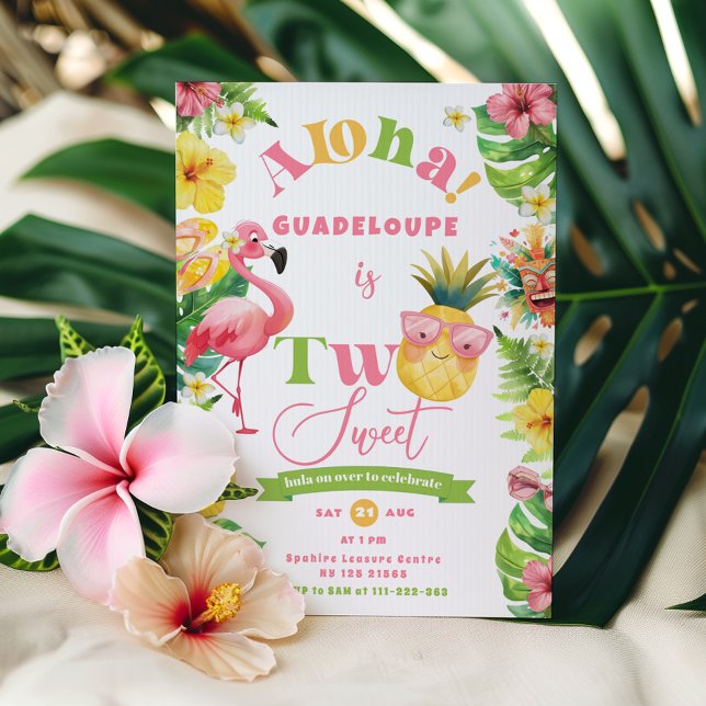 Convite Aloha Tropical Dois anos de festa de luau (Criador carregado)