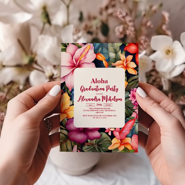 Convite Aloha Tropical Graduação Luau (Criador carregado)