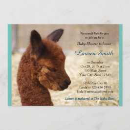 Convite Alpaca Baby Shower Invices Boy