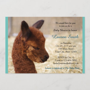 Convite Alpaca Baby Shower Invices Boy
