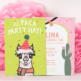 Convite Alpaca Cactus Fiesta Birthday