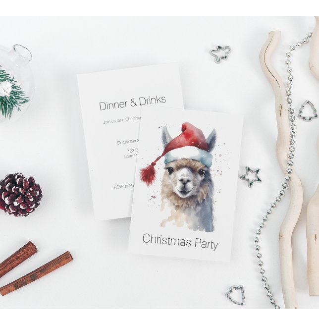 Convite Alpaca de Natal bonito, personalizado (Criador carregado)