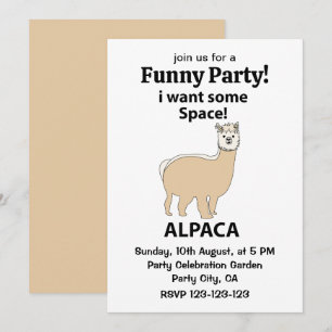 Convite Alpaca Eu Quero Algum Espaço Alpaca Engraçado
