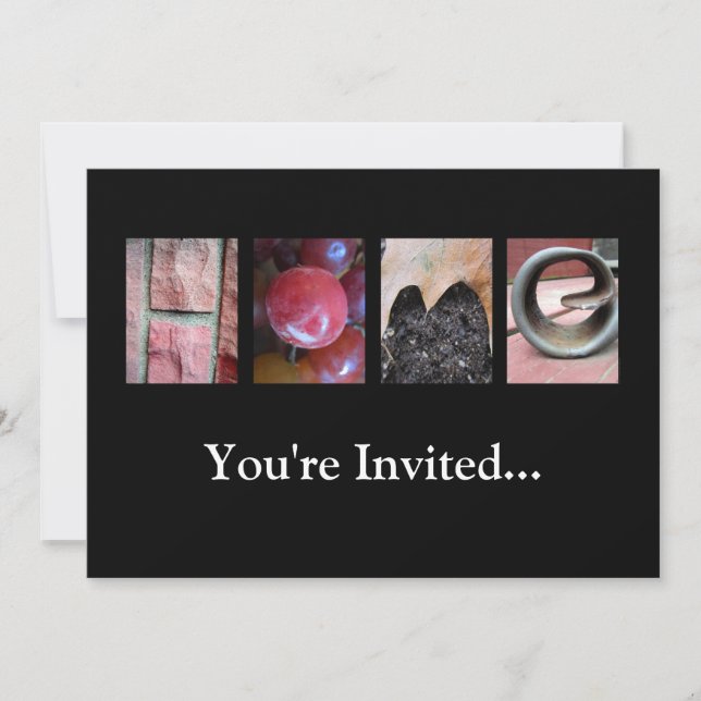 Convite Alphabet Photography Collage, HOME Letter Word Art (Frente)