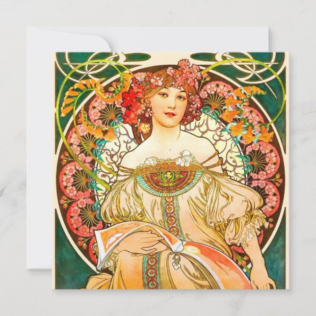 Convite Alphonse Mucha Art Nouveau Daydre (Frente)