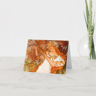 Convite Alphonse Mucha Art Nouveau Primavera