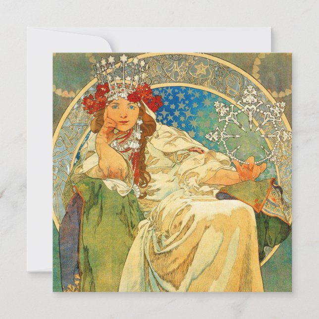 Convite Alphonse Mucha Art Nouveau Princess Hyacinth (Frente)