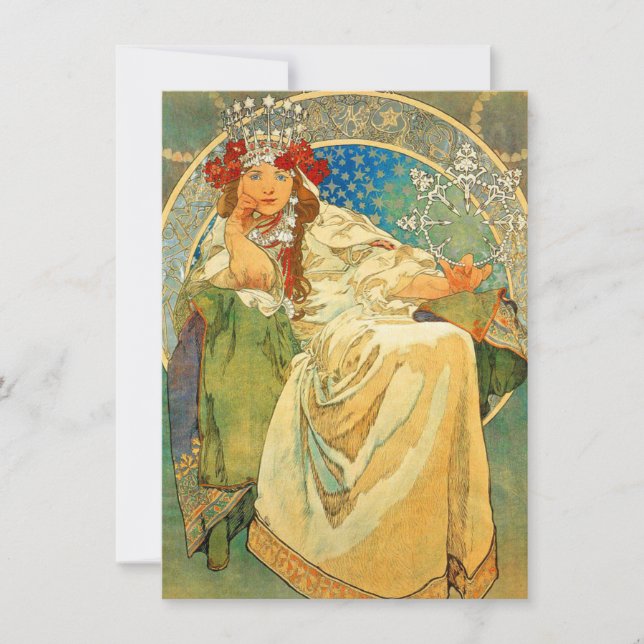 Convite Alphonse Mucha Art Nouveau Princess Hyacinth (Frente)