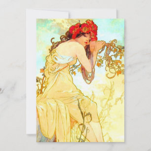 Convite Alphonse Mucha Art Nouveau Summer