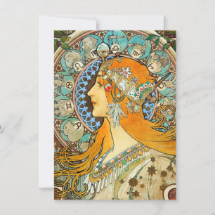 Convite Alphonse Mucha Art Nouveau Zodiac