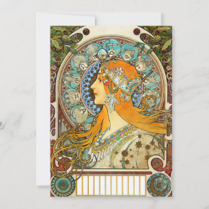Convite Alphonse Mucha Art Nouveau Zodiac