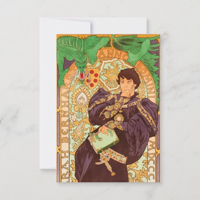 Convite Alphonse Mucha Prince e Dragon (Frente)