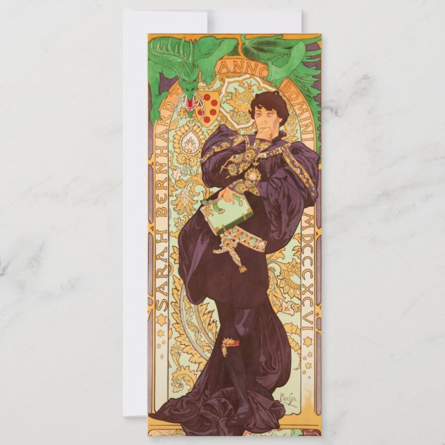 Convite Alphonse Mucha Prince e Dragon (Frente)