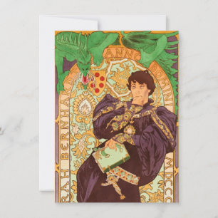 Convite Alphonse Mucha Príncipe e Dragão