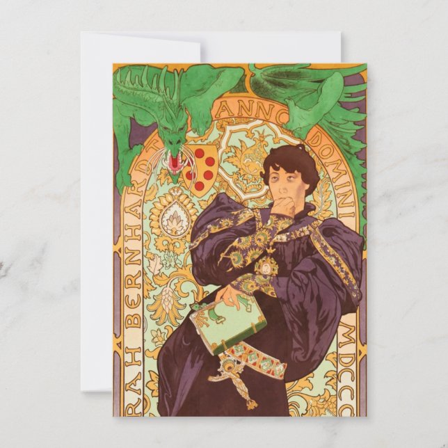 Convite Alphonse Mucha Príncipe e Dragão (Frente)
