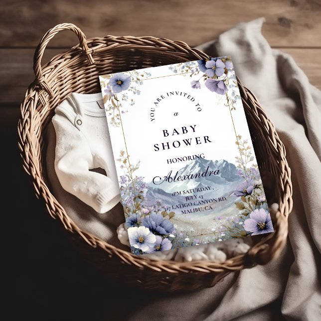 Convite Alpine Bloom Serenity Baby Shower (Criador carregado)