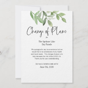 Convite Alteração de Data para Eventos