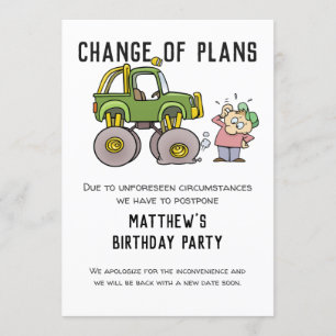 Convite Alteração De Planos Cancelamento Do Partido Adia