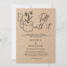 Convite Alteração Moderna de Data Adiada Evento Cancelado