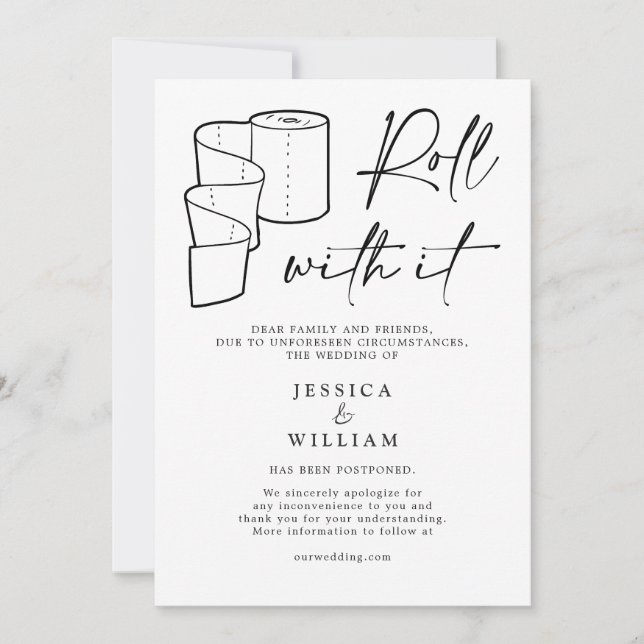 Convite Alteração Moderna de Data Adiada Evento Cancelado (Frente)