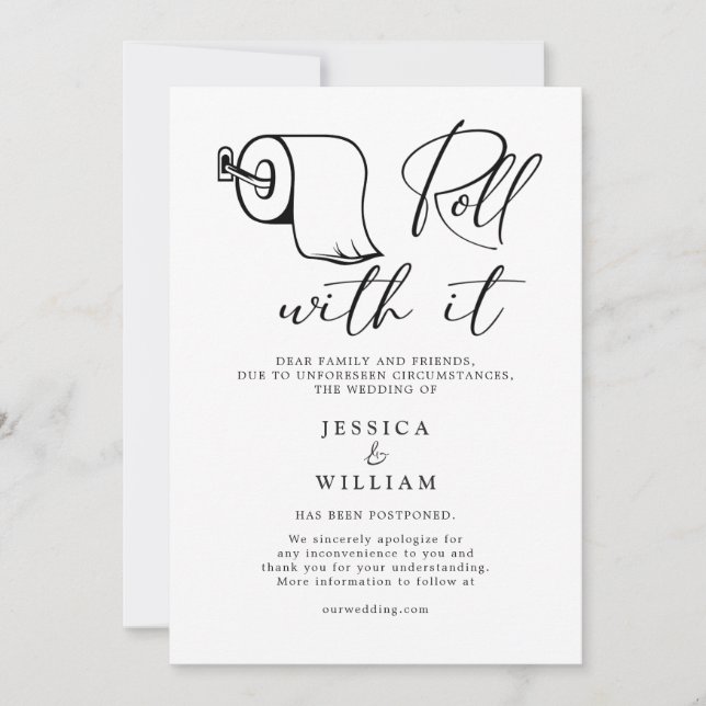 Convite Alteração Moderna de Data Adiada Evento Cancelado (Frente)