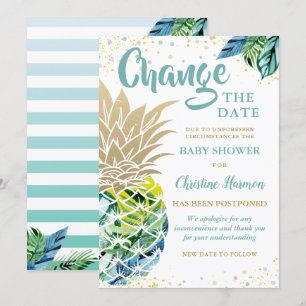 Convite Alterar O Chá de fraldas De Anunciamento De Data
