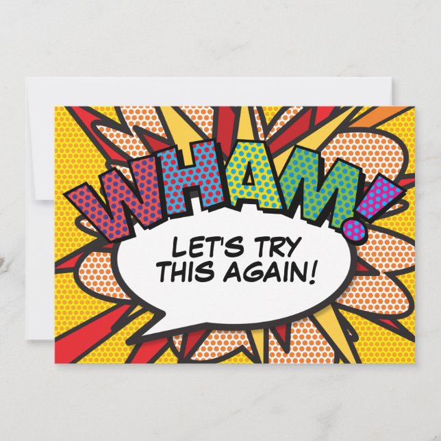 Convite Altere a data Novo plano Comic moderno (Frente)