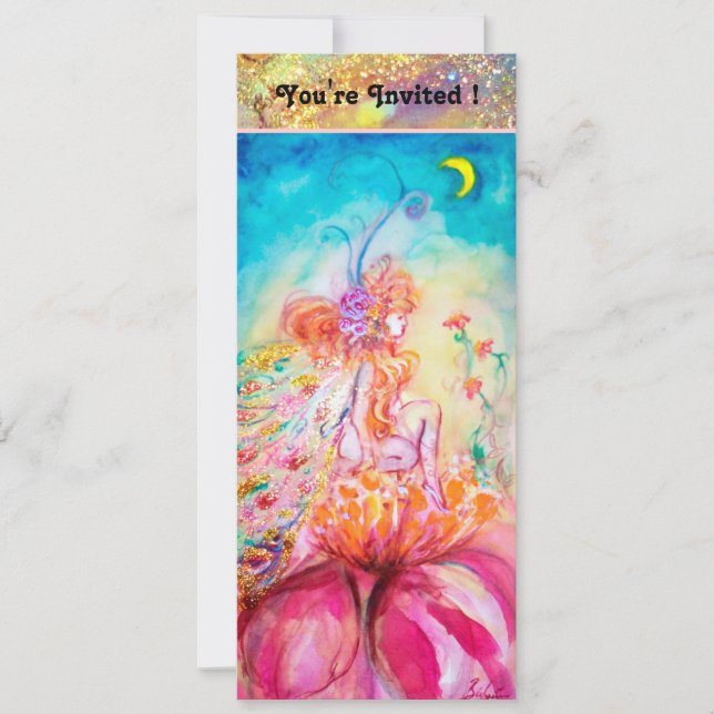 Convite ALTHEA,azul-rosa verde (Frente)