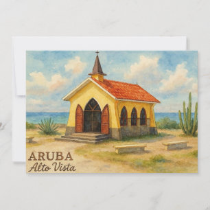 Convite Alto Vista Aruba aquarela