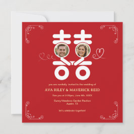 Convite always in love foil invitation postcard