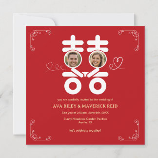 Convite always in love foil invitation postcard