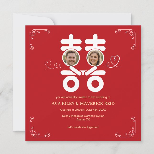 Convite always in love foil invitation postcard (Verso)