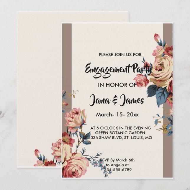 Convite     amadoEngagement (Frente/Verso)