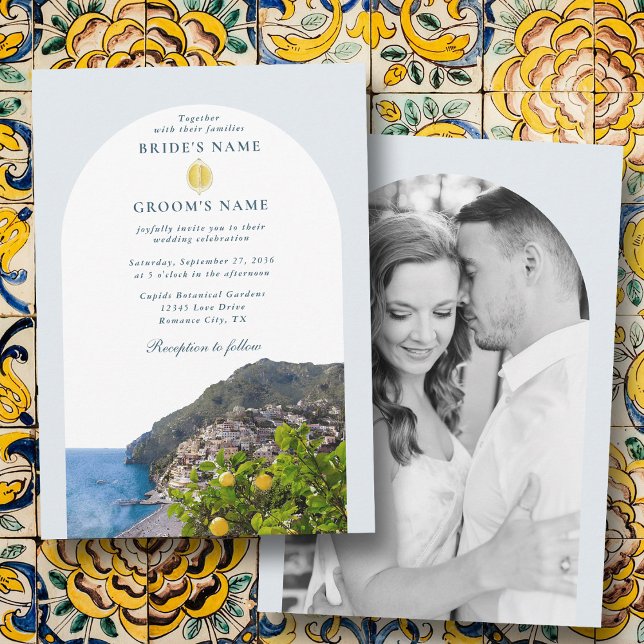 Convite Amalfi Coast Arch Italy Lemons Wedding Photo (Amalfi Coast Arch Italy Lemons Wedding Photo Invitation)